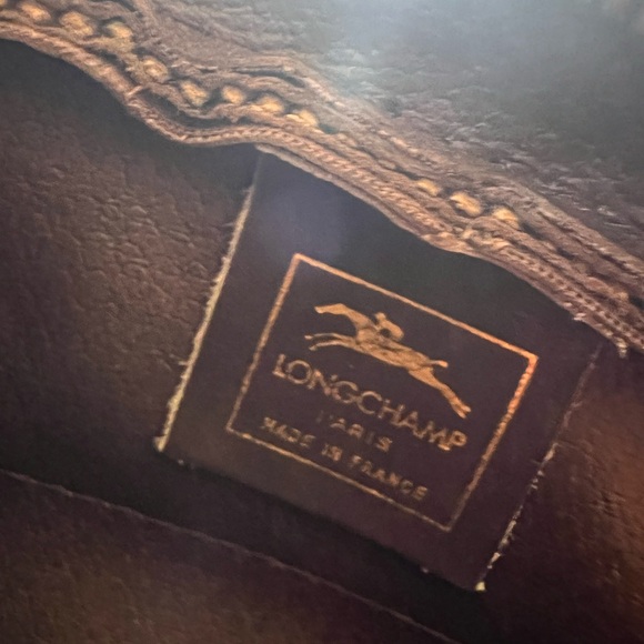 Longchamp Horse & Buckle Logo print Vintage Leather Crossbody. - Picture 10 of 16